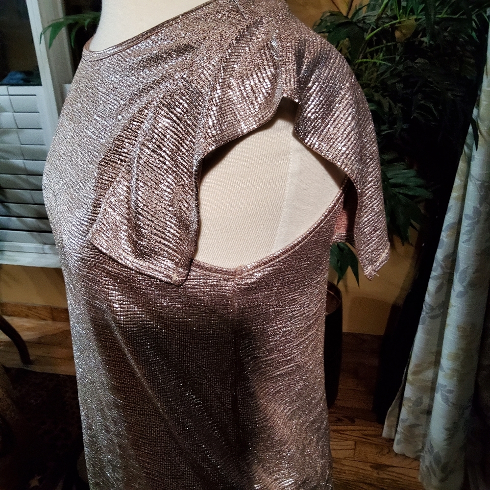 Glamorous Metallic Ruffle Sleeve Top - Picture 4 of 7